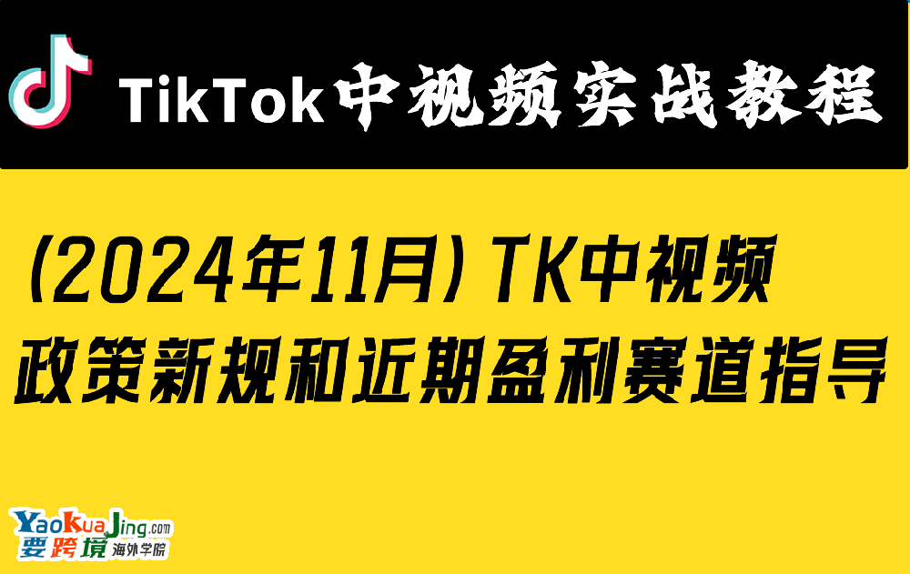 （2024年12月）TK中视频政策新规和近期盈利赛道指导
