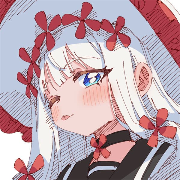 插画美图 头像 白发 兔子@Rune