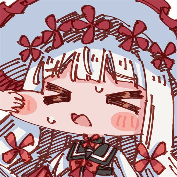 插画美图 头像 白发 兔子@Rune