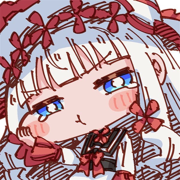 插画美图 头像 白发 兔子@Rune