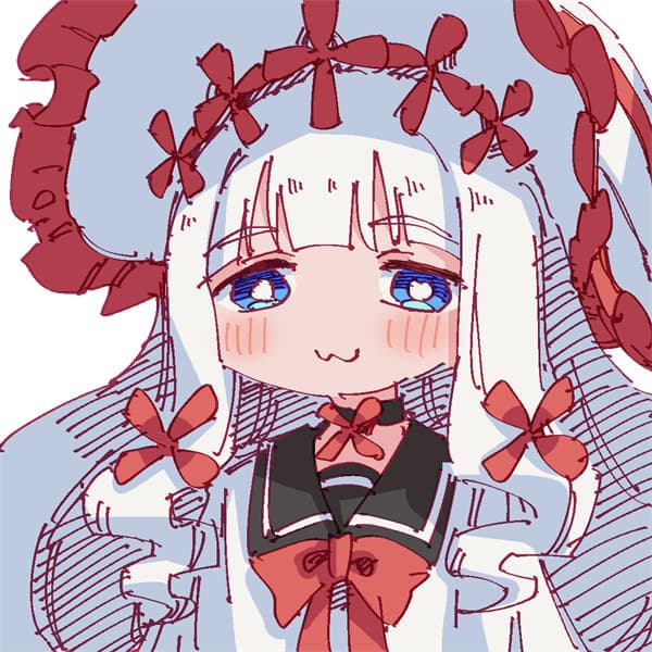 插画美图 头像 白发 兔子@Rune
