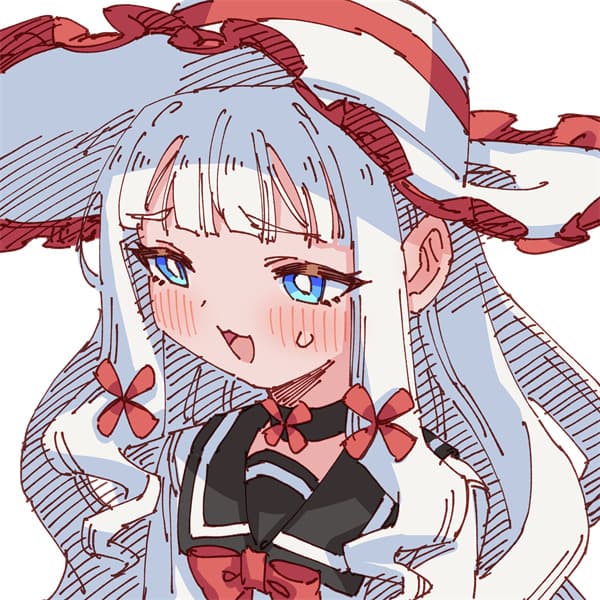 插画美图 头像 白发 兔子@Rune