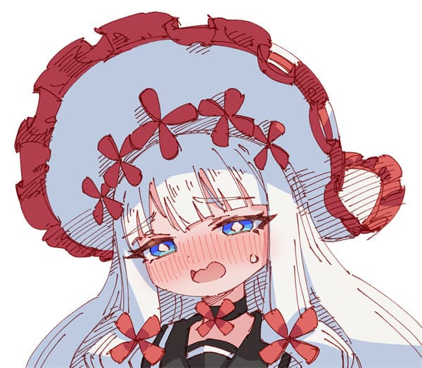 插画美图 头像 白发 兔子@Rune