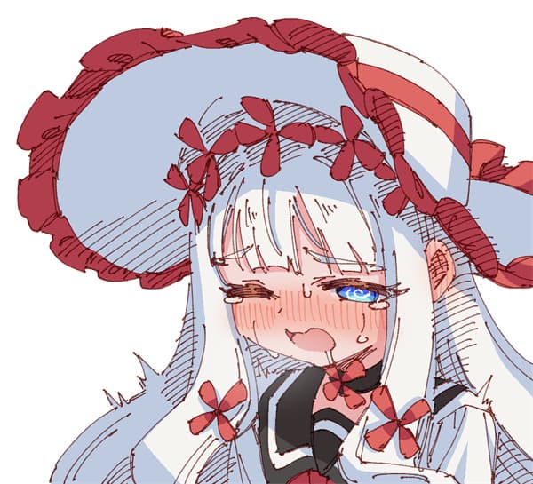 插画美图 头像 白发 兔子@Rune