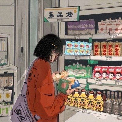 便利店情头无水印，插画系相爱在便利店